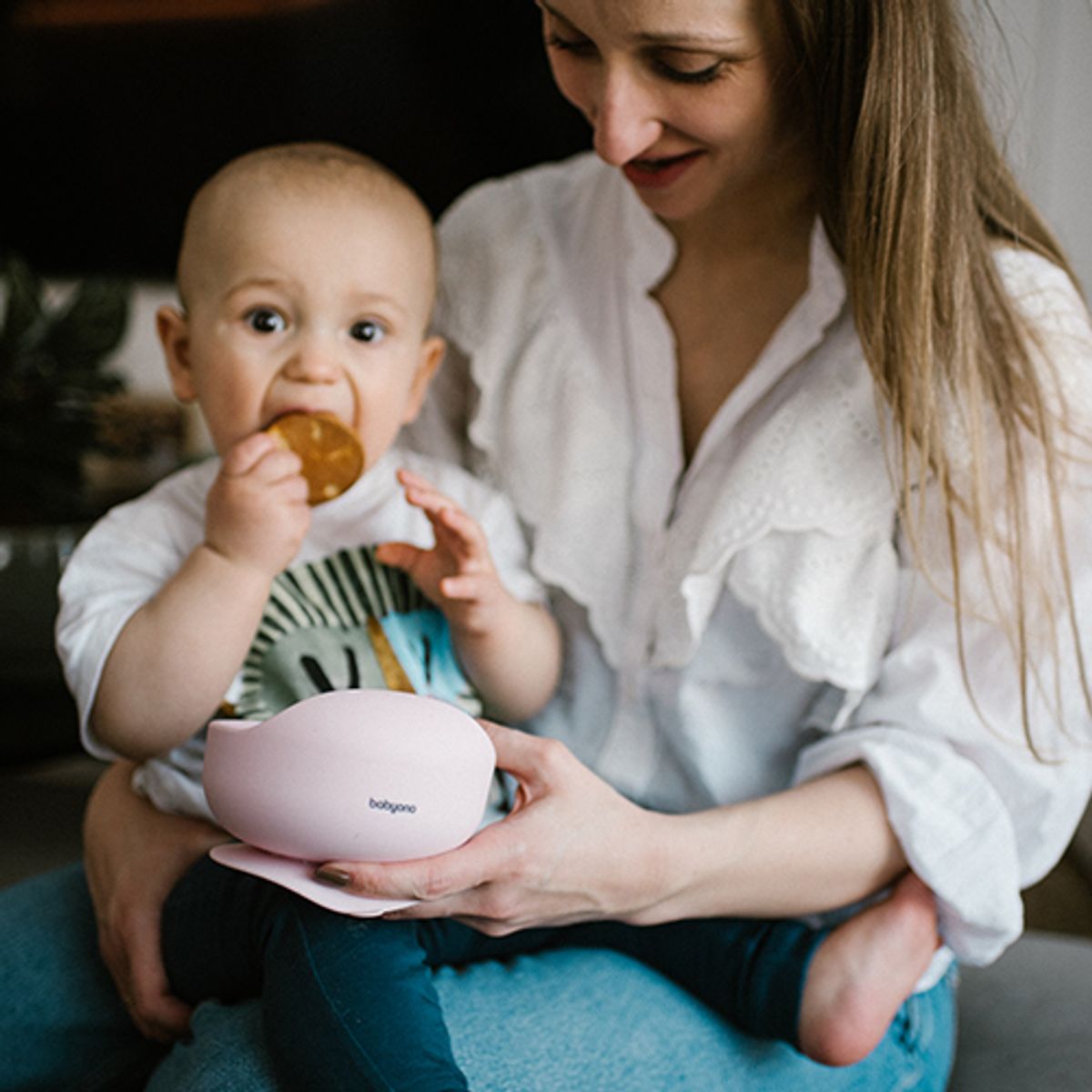 Babyono | Silikonskål med sugekopp | Rosa