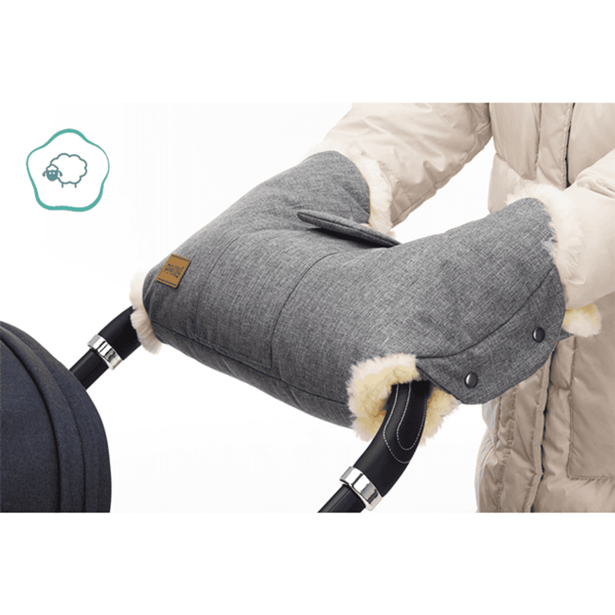 Fillikid | Nyby Håndmuffer | Lammeskinn | Grey Melange