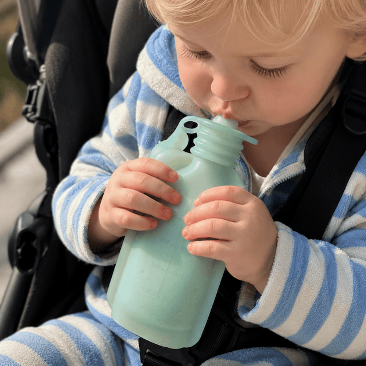 Troller Kids | Silikon Klemmis Smoothieflaske | Grønn