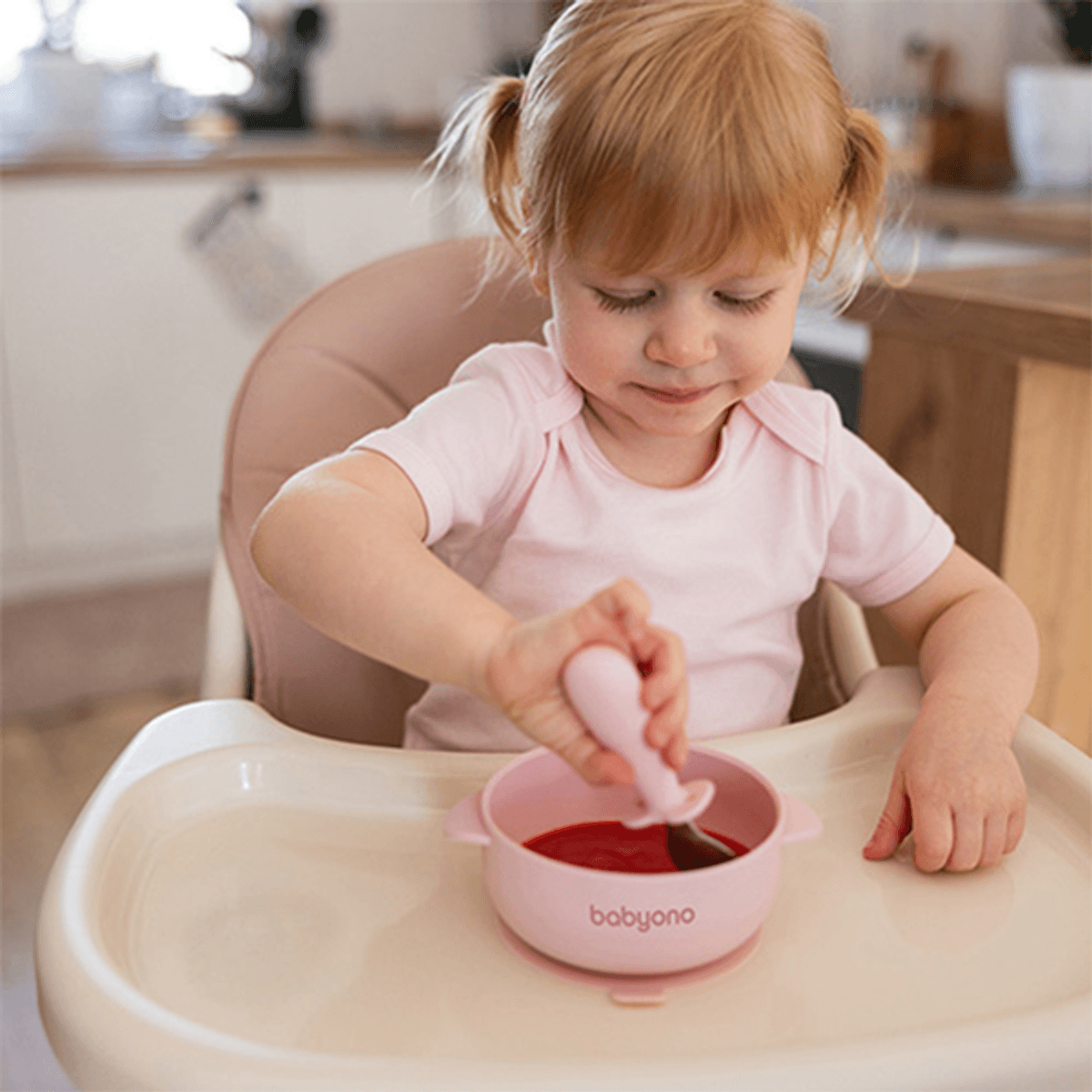 Babyono | Barneskål med lokk | Pink