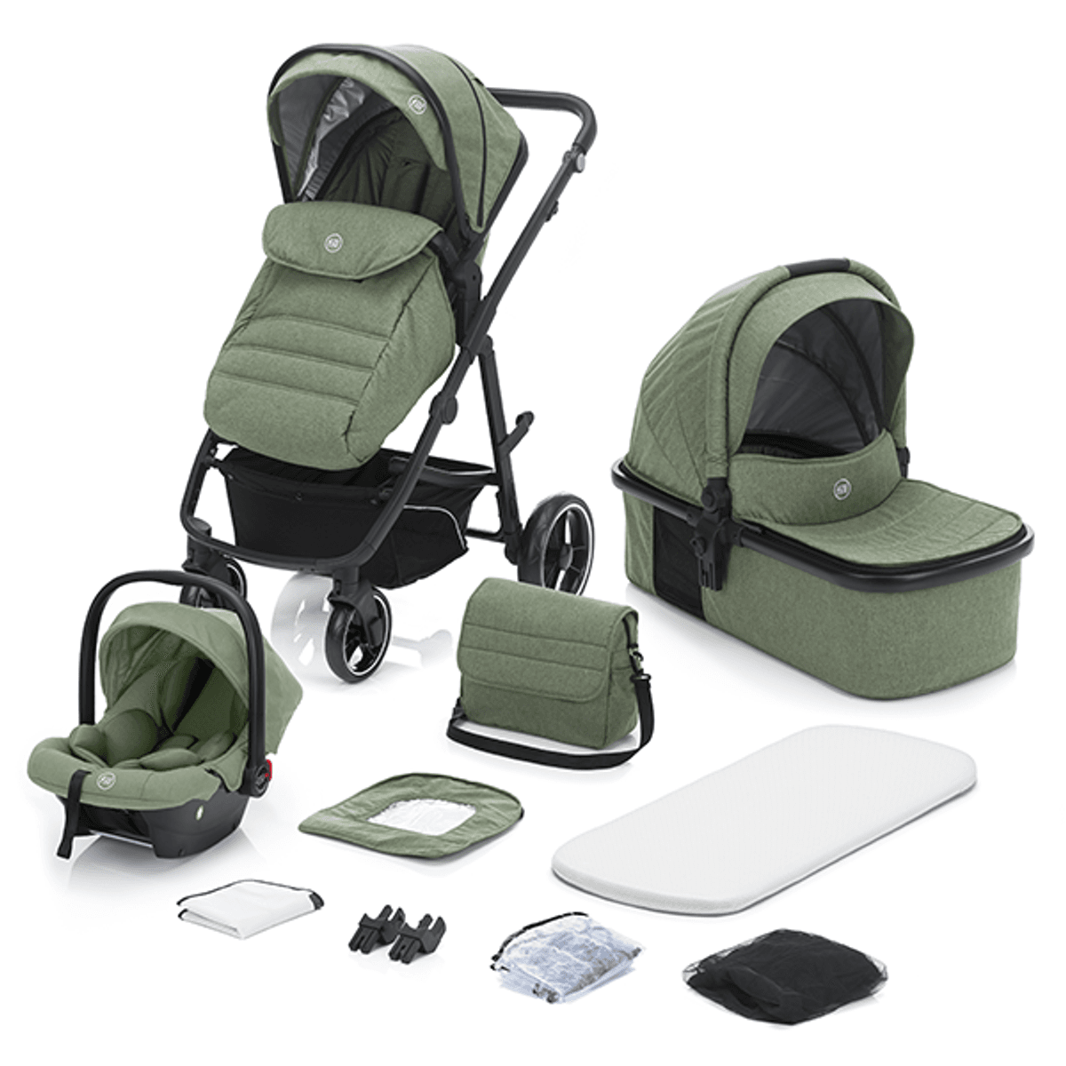 Fillikid | Jaguar Vognpakke + bilstol | Green Melange